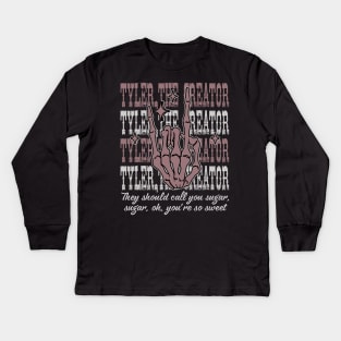 They should call you sugar, sugar, oh, you're so sweet Skull Fingers Outlaw Music Lyric Kids Long Sleeve T-Shirt